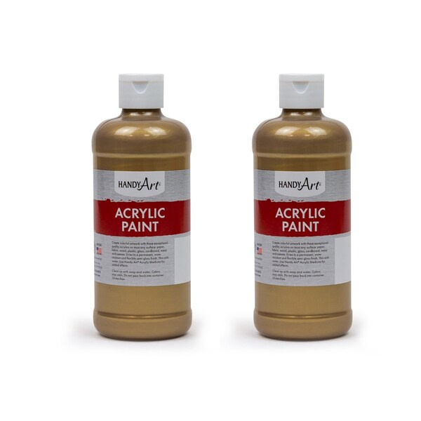 Metallic Acrylic Paint 16 oz., Gold, 2PK